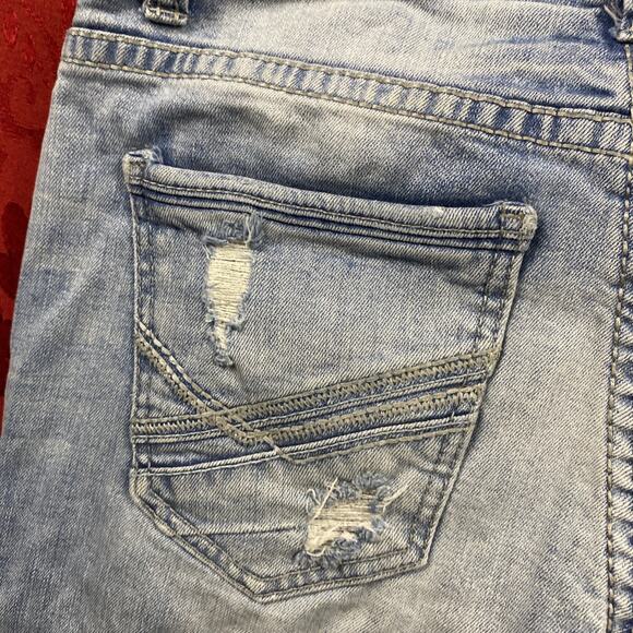 BKE Jeans Mens 30x29'' Short Bootleg Aiden Distressed Blue Denim Cowboy - Picture 16 of 16